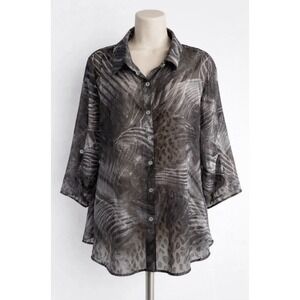 New Large Bon Worth Casual Elegance Sheer Top #838*8 (JFT)
